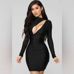 Fashion Nova Stretch Only Here Tonight Cut Out Dress Black Size L Large